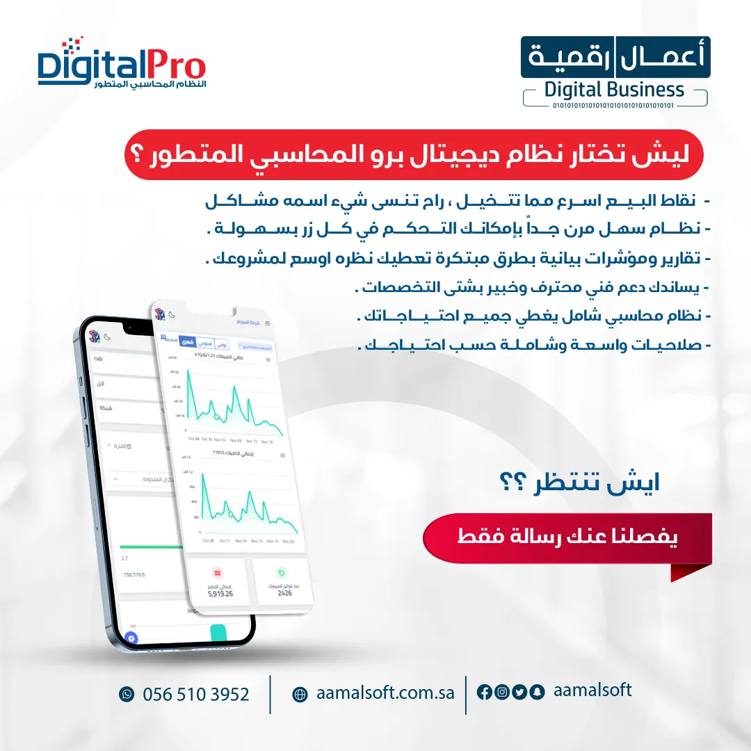 ليش تختار نظام ديجيتال برو المحاسبي المتطور؟