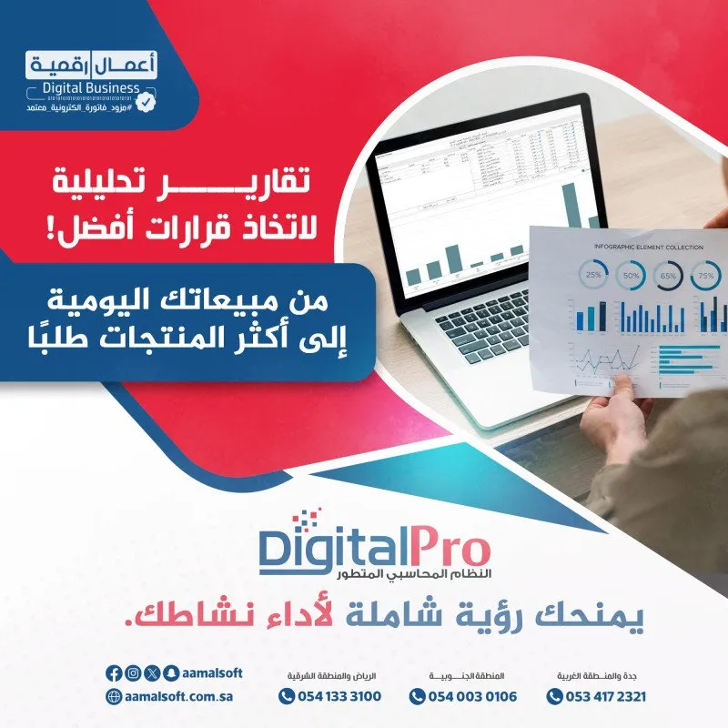ديجيتال برو النظام المحاسبي المتكامل - يمنحك رؤية شاملة لأداء نشاطك